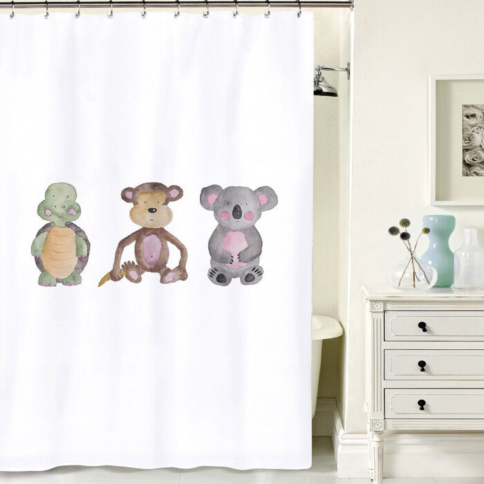 Cortina de Baño Animales Acuarela - Imagen 2