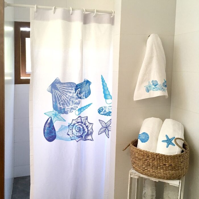 Cortina de Baño Conchitas Azules - Imagen 3