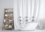 Cortina de baño Shibori gris - Imagen 2