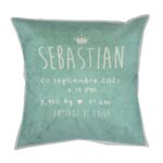 Cojín Bebé Turquesa Personalizado