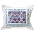 Funda de Almohada Folk azul