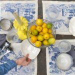 Set de Individuales Toile de Jouy Azul - Linet Natural - Imagen 4