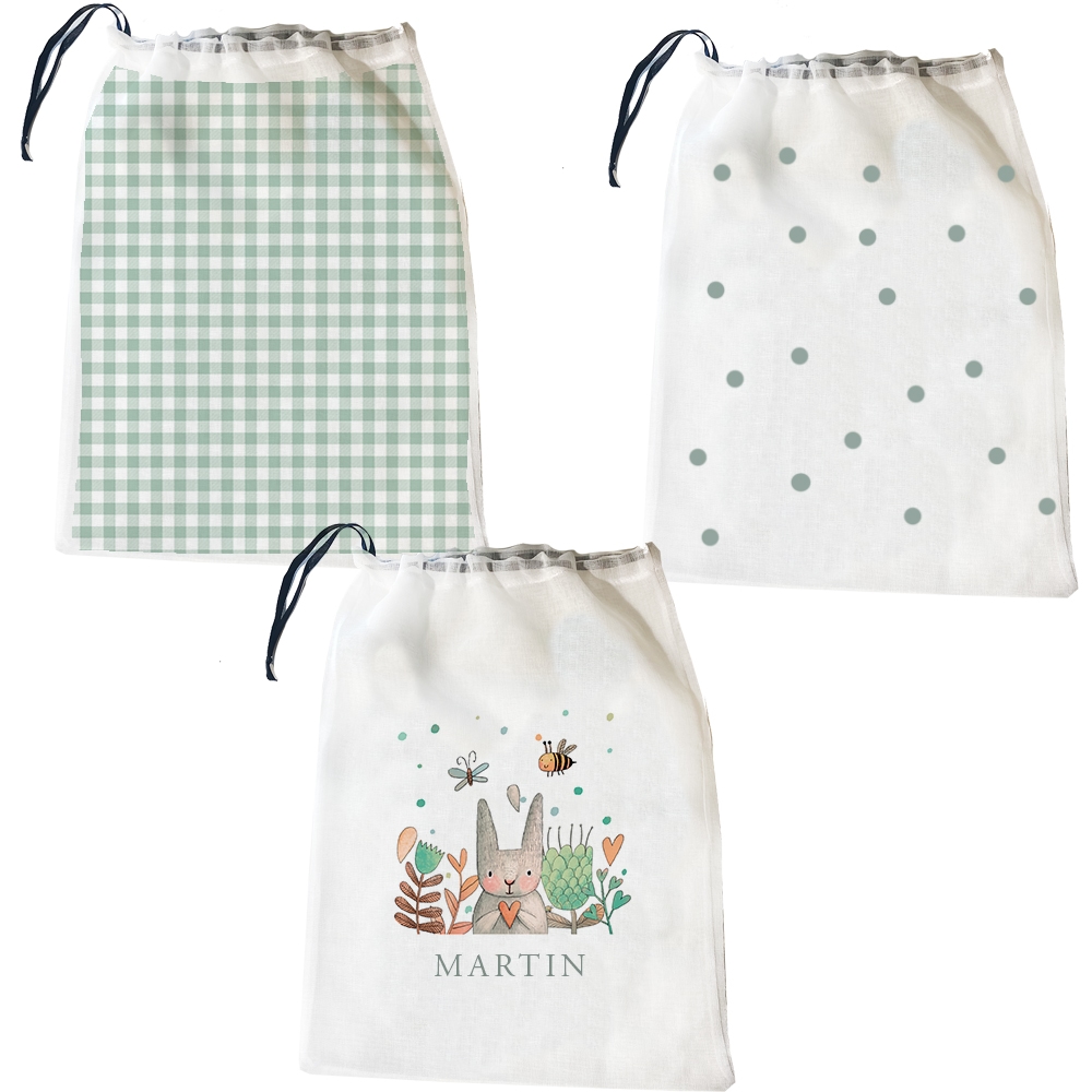 SetBV_Conejito Set Bolsa Organza Green - Imagen 1