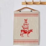 Paño de Cocina Granja Rojo 2