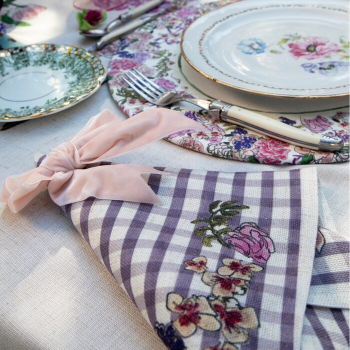 Set Servilletas Vichy Violeta - Imagen 2